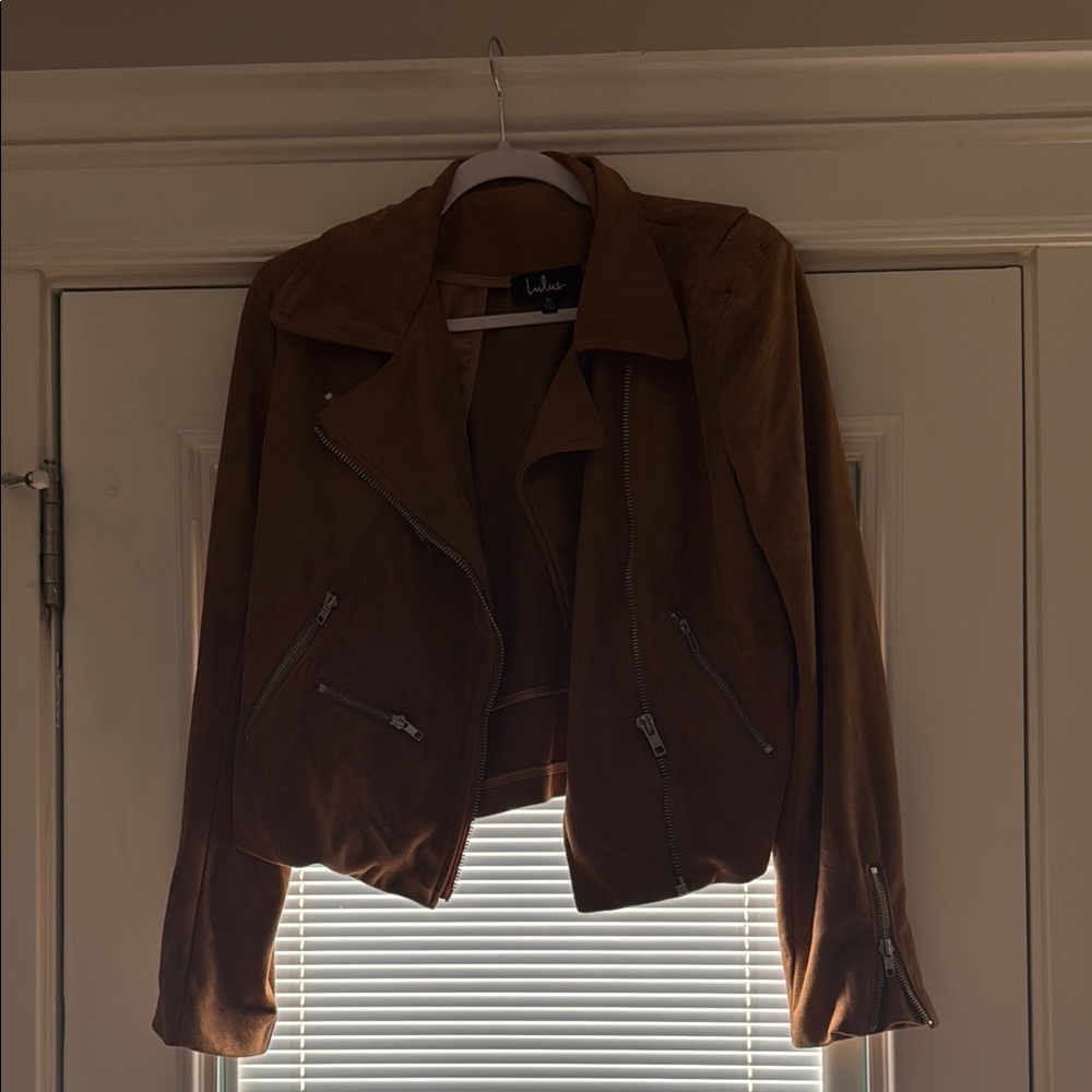 Lulu's Brown Suede Motorcycle Jacket